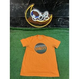 Oakley Pullover‎ Short Sleeve Regular Fit Crew Neck T Shirt Orange Men's Medium